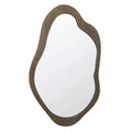 90cm Mid-Century Asymmetric Wood- Framed Wall Mirror 54x3x90cm