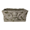 Aged Rectangular Planter w/Angel 37x19.5x18cm